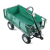 BEGRIS® Wózek transportowy ogrodowy do Ogrodu z Plandeką Taczka Przyczepka ogrodowa Udźwig 450 kg Porządki Ogrodowe
