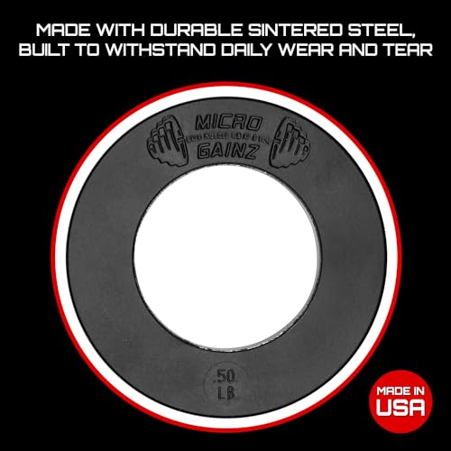 Image of Micro Gainz Calibrated Fractional Weight Plate Set of 2 Plates, Choose Set (.25LB-1.25LB), Designed for Olympic Barbells for Strength Training & Micro Loading Bar Weights, Made in USA