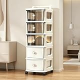 Carrello Portaoggetti Mobile con Cassetti, Organizer con Ruote for Camera da Letto, Soggiorno, Bagno, Cucina, Ufficio