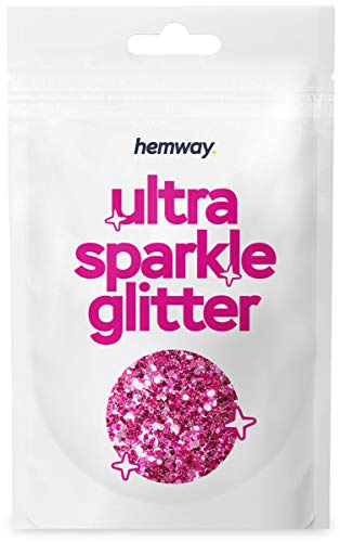 Hemway Unicorn Light Pink Mix Glitter Chunky Multi Purpose Dust Powder Arts & Crafts Halloween Decorations Costumes Scary Makeup Cosmetic Face Eye Body Nails Skin Hair Festival 10g