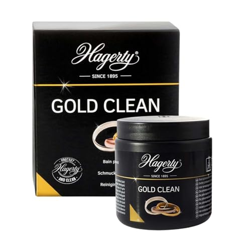 Hagerty Gold Clean Bain nettoyant I 170 ml I Nettoyage et entretien efficace des bijoux en or jaune, blanc ou rose I Pour redonner de l'éclat à vos bijoux I Panier...