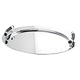alessi tablett für milch und zucker Design Alessi Tablett, oval aus Edelstahl mit Griffen aus PA, schwarz