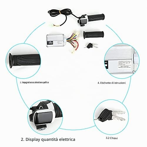 Keenso Scatola di Controllo del Motore 36v 1000W Regolatore di velocità Impugnatura Multifunzione per acceleratore a Pollice per Scooter Elettrico E Triciclo per Bici da Bici