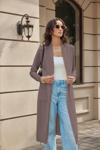 Image of GRACE KARIN Essential Solid Open Front Maxi Long Knitted Cardigan Sweater for Women
