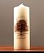 Family Oak Tree Personalized Pillar Candles - Ivory - Chocolate Brown