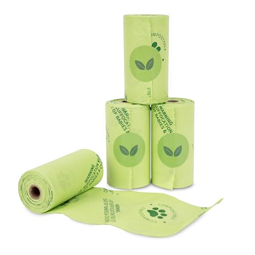 Image of Dog Waste Bags - 100% real compostable dog poop bags, biodegradable poop bags, bolsas para perros popo - Odorless, easy to tear apart, leak proof and unscented, 270 count