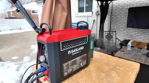 GASLAND GoShower 3 Portable Tankless Water Heater, Rechargeable Camping Shower with Built-in Battery, Instant Hot Water System, 12V Car Powered Outdoor Water Heater for Camping
