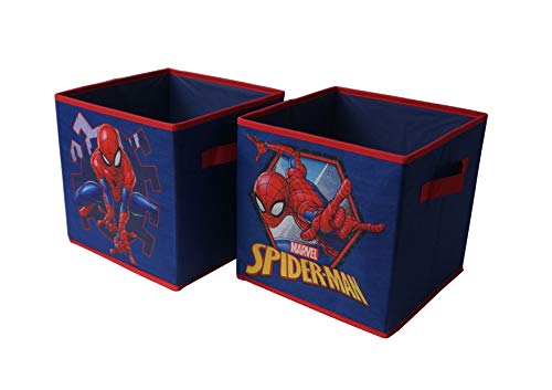 Image of Marvel Spiderman Set of 2 Durable Storage Cubes with Handles