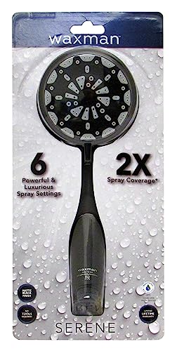 Cabezal de ducha manual 6 posiciones Waxman negro mate miniatura 2