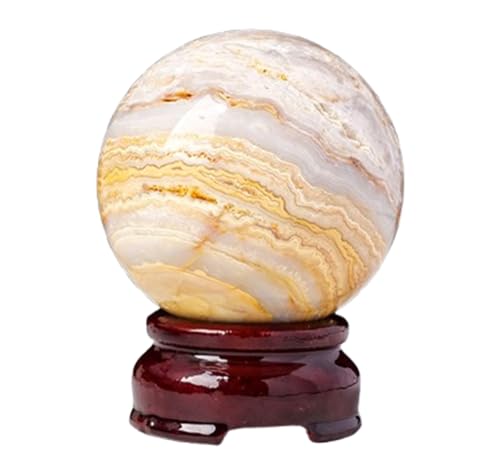 Cristal de roche rond en agate fine de qualité supérieure avec socle élégant