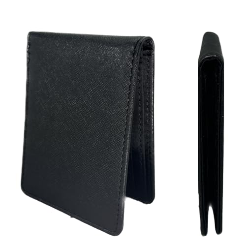 RFID Blocking Full Size Bifold Wallet with 8 Card Slots, 1 Key Pocket, Cash Divider, and Large ID window, Come with ECO-friendly Gift Box (Vegan Leather, Black)