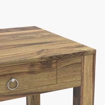 Image of Solid Sheesham Wood Study Writing Table with 2 Drawer, Computer Laptop Desk, Furniture for Study, Living Room, Hall, Home, Office Areas