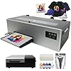 A4 DTF Printer for T-Shirts, Custom Garment Printing, DTF Transfer Machine for Clothes, DIY Hat Bag with L805 Head (Printer + A4 Oven+Software + 5x250ml Ink + 1xRoll of Film)