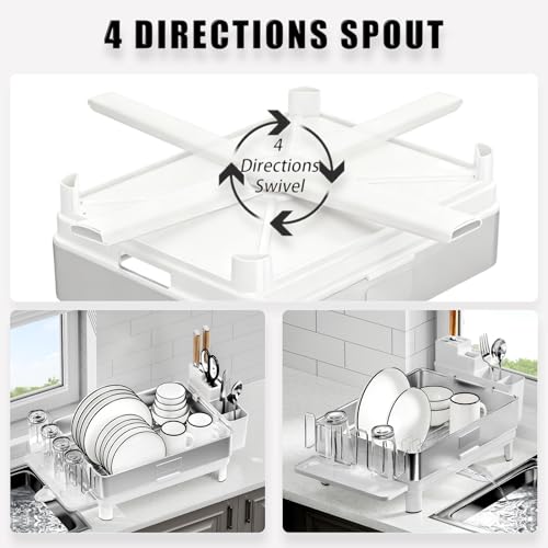 Ewaiira Dish Drying Rack, 304 Stainless Steel Dish Racks for Kitchen Counter, Dish Drainer - image 3