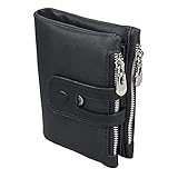 Baellerry Women RFID Blocking Wallet Small Vintage Cowhide Leather Wallet For Women (black1)