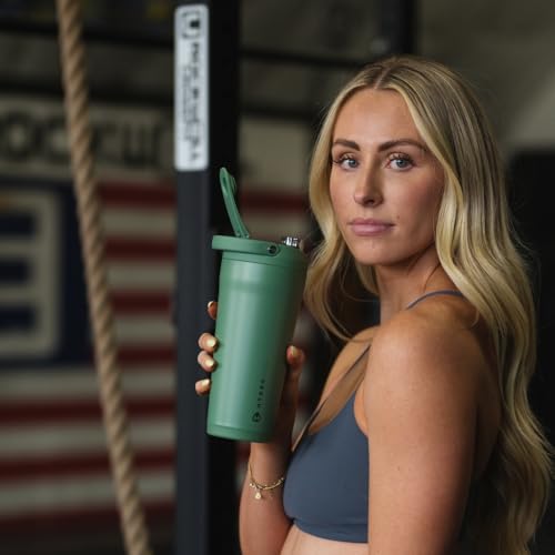 Image of HydroJug Insulated Protein Shaker Bottle 24 oz, Silent Mixing, Sage