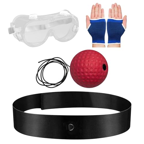 Juego de diadema de bola refleja, entrenamiento de velocidad portátil, pelota de perforación, diadema elástica para entrenamiento de respuesta de reacción, equipo perfecto para principiantes y