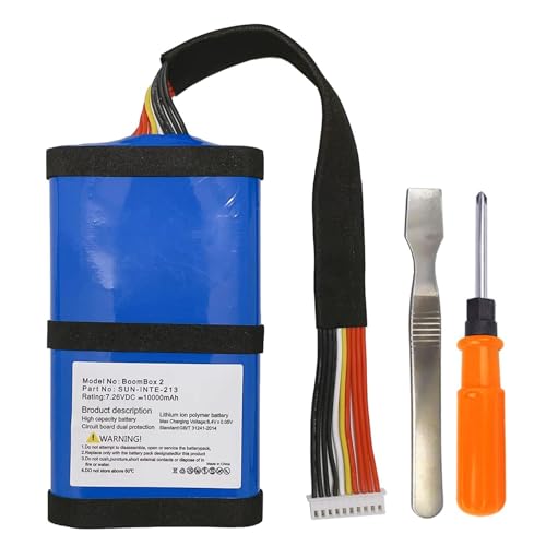 WRUMI Replacement Battery for JBL Boombox 2: Boombox2 SUN-INTE-213 SUN-INTE-268 Portable Bluetooth Speaker Battery 10000mAh 7.26V with Tools (NOT for Boombox 1)