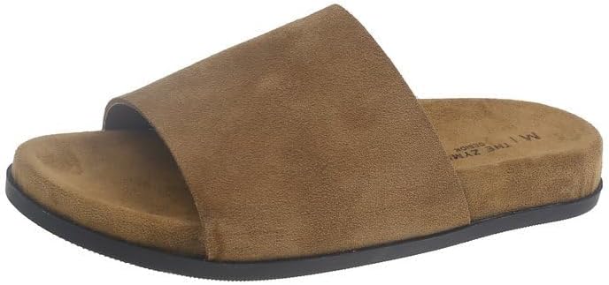 Women Retro PU Leather House Slippers Suede One-Band Platform Slides Sandals Outdoor