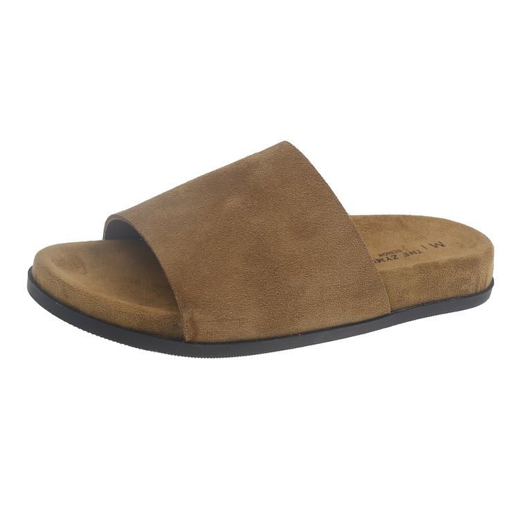 Pantoufles en cuir PU rétro pour femmes sandales plateforme en daim chic