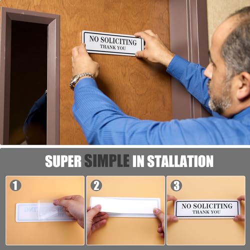 no soliciting sign for house that keeps solicitors away super strong tape for all surfaces 83  24 in2025 version perfect for home office front doors windows walls courtyard