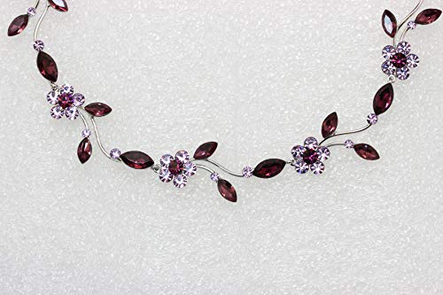 Image of Faship Gorgeous Rhinestone Crystal Floral Necklace Earrings Set
