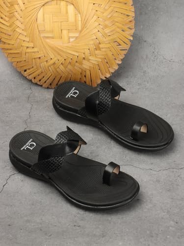 Image of Carlton London Women's Comfort Sandals | Stylish Slip on Flats with Cushioned Soles | Trendy Lightweight Durable & Comfortable Fashion Sandal for Outdoor Use