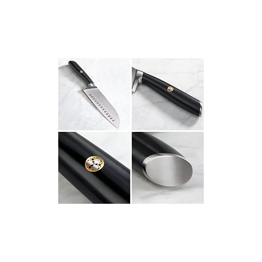 Cangshan L Series 7-Piece Cleaver Knife Block Set, Forged German Steel, Black, 1027112