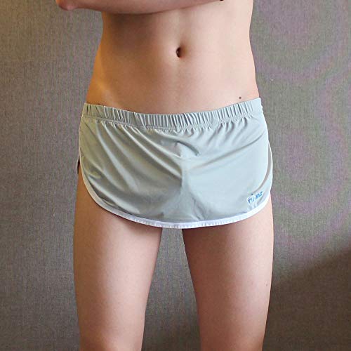 Mendove Men's Split Side Short Shorts Sexy Open Mini Skirt with Thong Breathable Boxer Underwear2