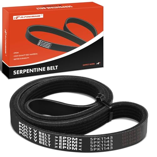 A-Premium Engine Serpentine Drive Belt Compatible with Chevy, Fiat, Dodge, Eagle, GMC, Mitsubishi, Olds, Plymouth & Pontiac Cars - Camaro, Beretta, R3500, 500, Colt, Summit, Colt, Firebird & More