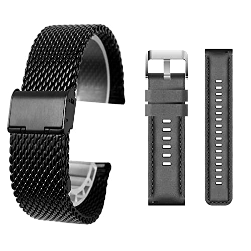 Helalife スマートウォッチ モデル UM68T 交換ストラップ 防水時計替えベルト 専用スポーツバンド 20mm 通気性 柔らかい ステンレスメッシュ クイックリリース ベルト スマートウォッチに対応