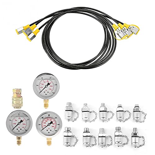 Professional Hydraulic Pressure Guage Excavator Hydraulic Pressure Test Kit with Testing Point Coupling and Gauge