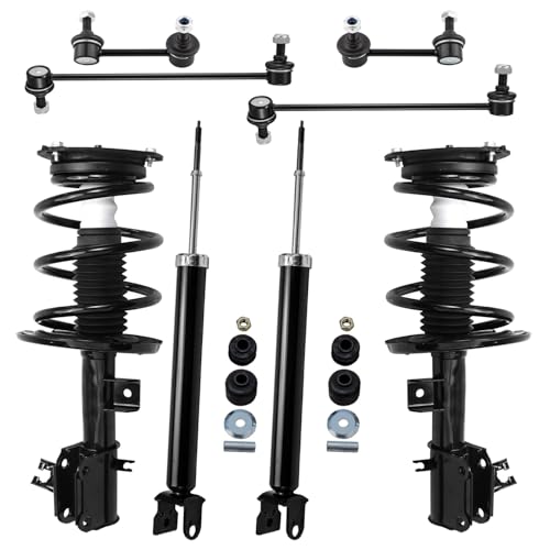Detroit Axle - 8pc Struts Shocks Kit for 2009-2014 Nissan Maxima 2 Front Struts w/Coil Springs 2 Rear Shock Absorbers 4 Front and Rear Sway Bars Links 2010 2011 2012 2013 Replacement Suspension Kit