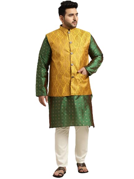 Image of SOJANYA Men Kurta Pyjama With Nehru Jacket
