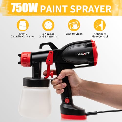HVLP Paint Sprayer - Ultra Lightweight & Low Spray Paint Gun with 5 Nozzles & 3 Patterns for Furniture - image 4