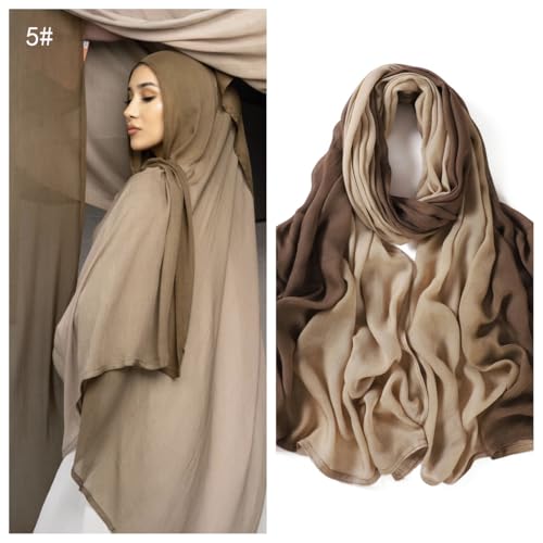Premium Ombre Viscose Hijab Scarf for Women Muslim Lightweight Gradient Color Shade Hair Wraps Long Hijabs Scarves3