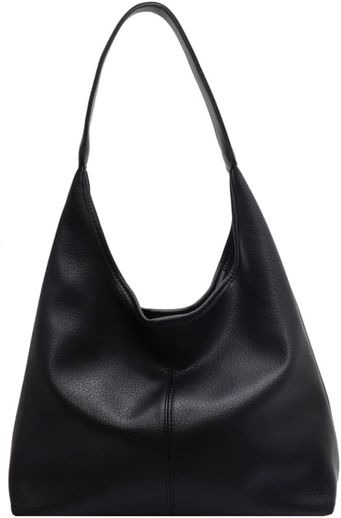 Hobo Bags for Women Slouchy Tote Bag Soft Casual PU Leather Shoulder Purses 2pcs Work Everyday Handbags