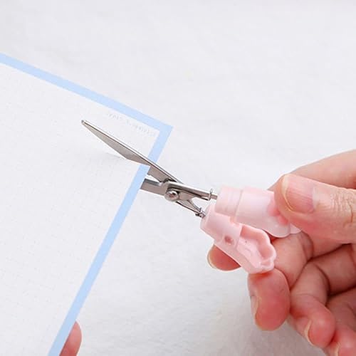 Miniatura 5 de Mini tijeras de pata de gato, tijeras de acero inoxidable para manualidades, pequeñas tijeras de seguridad plegables portátiles de dibujos animados