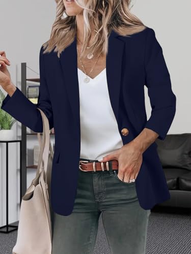 Womens Casual Blazers Business Long Sleeve Jackets Lightweight Blazer Spring Summer Cardigan Work Office Suit2