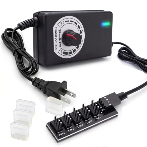36W PC Fan Speed Controller Supports 2/3/4-Pin & 5-Ports