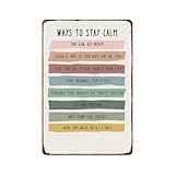 XIAJVS Ways to stay calm Vintage Metal Aluminum Signs Posters Wall Decor for Bedroom Bathroom Kitchen Bar Room Decoration 8x12 Inches