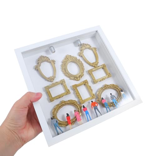 Caja de silueta de museo DIY para decoración de bodas elegantes en madera 5