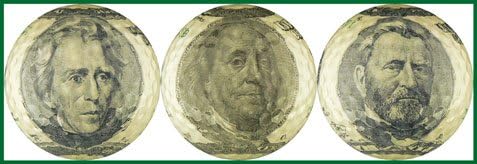 US Currency Collection $20/$100/$50 Golf Ball Gift Set