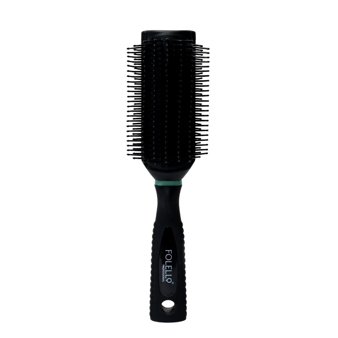 FOLELLO - Premium Large Round Hairbrush - Lightweight Hair Brush for Men & Women - Hair Comb for Blow Drying, Adding Curls, Waves & Volume - Suitable for All Hair Types