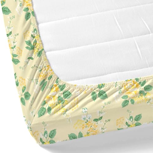 Image of Home Ecstasy 100% Cotton King Fitted Bedsheet with 2 Pillow Covers - (Size 72 x 78 inches, 140 TC, Colour - Cream: Gilded Cream)