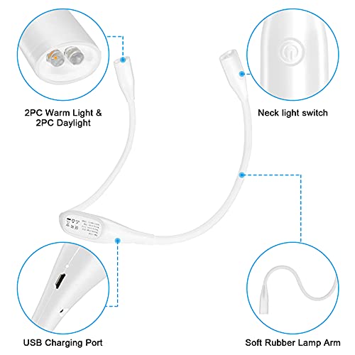 Halslampe omitium LED Leselampe mit 3 Lichtfarben