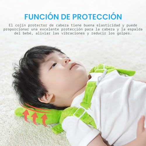 Miniatura 5 de Jinyjia Almohada Protección Para La Cabeza Del Bebe, Protector De Cabeza De Bebé Ajustables, Suave Anti-Caídas Soporte Para La Cabeza Del Bebé, Para Edad 4-24 Meses Bebé, Rana