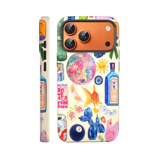 VSANT Compatible with iPhone 17 Pro Max Case 6.9”, Cute Patterns Shockproof Protective Aesthetic Phone Case with Stylish Designs for Women Girl, Fish European Collage