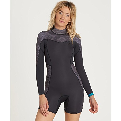 Billabong Women's Synergy 2/2 Back Zip Long Sleeve Spring Suit, Black, 2