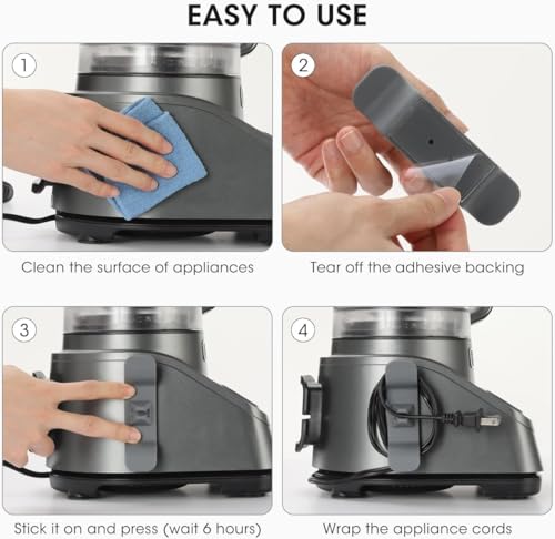 Aieve Cord Organizer for Appliances, 6 Pack Kitchen Appliance Cord Organizer, Appliance Cord Wrapper Cord Holder Stick on